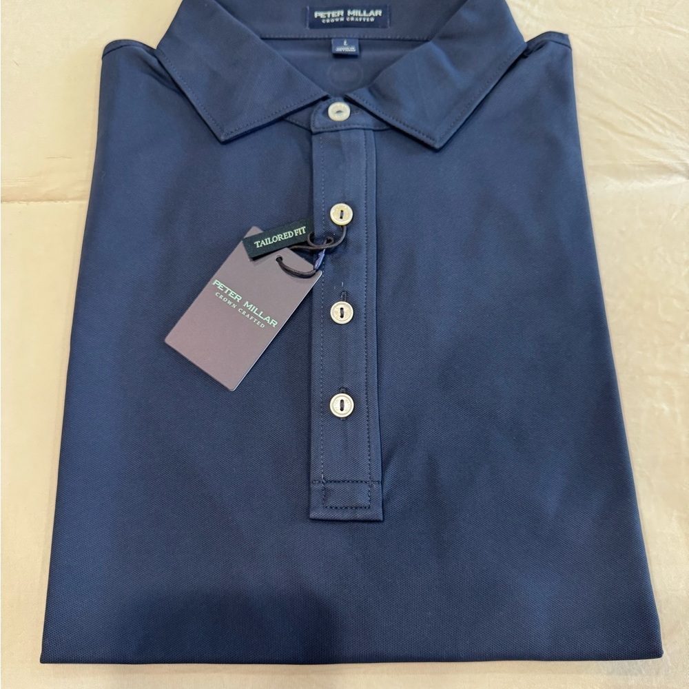 NWT Peter Millar Men's Navy Shirt